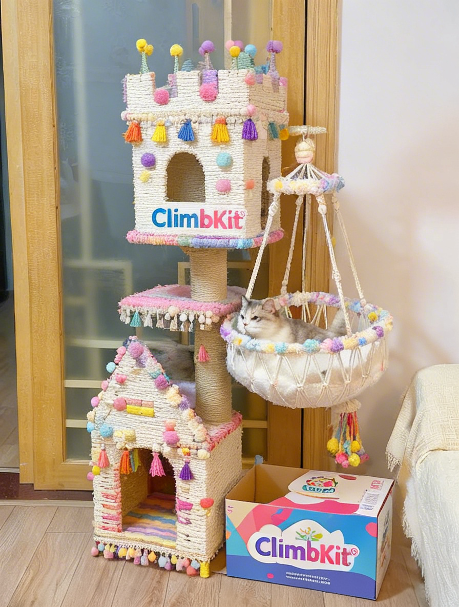 ClimbKit® Feline Sky Castle | Multi-Level Cat Tree with Cozy Condo & Scratching Posts | Your Kitty’s Private Kingdom for Napping, Scratching & Royal Explorations 🐱