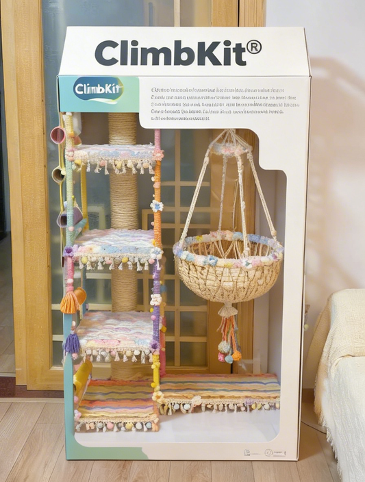 ClimbKit® Feline Sky Kingdom: Multi-Level Cat Tree with Scratching Posts, Cozy Hideout & Sunny Perch - Your Cat’s Private Adventure Playground