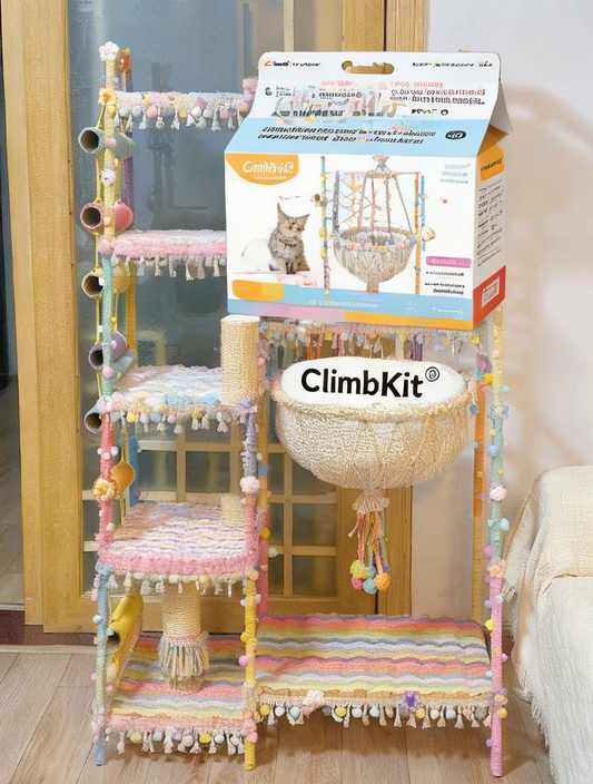 ClimbKit® Cat Sky Castle & Scratch Safari - Multi-Level Climbing Tree with Cozy Nests, Perch Thrones & Durable Scratching Posts | Indoor Adventure Playground for Curious Kittens & Chill Adult Cats