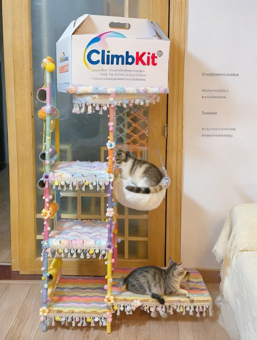 ClimbKit® Feline Sky Fortress: Multi-Level Cat Climbing Tree with Snuggle Nooks & Sisal Scratching Posts – Your Cat’s Private Kingdom for Napping, Pouncing & Ruling the Household